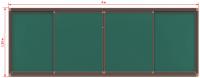 Раздвижная меловая доска на рельсовой системе, 4 рабочие поверхности